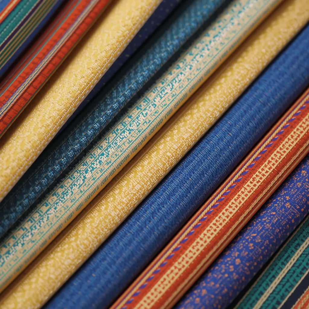 Tekstiltrykk prosess med fargepalett og stoffprøver